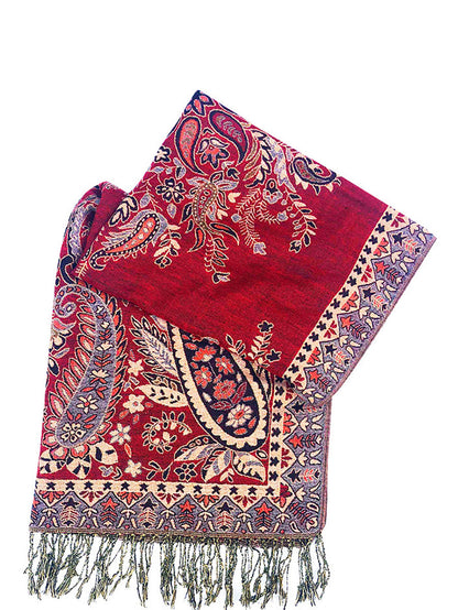 Women Ethnic Flower Taasel Shawl Scarves FG1021