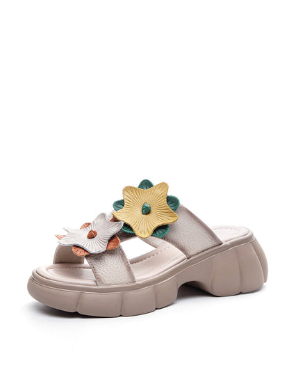 Women Summer Leather Spliced Star Platform Sandal TY1033