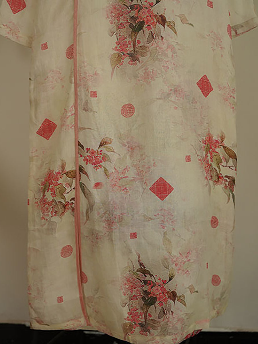 Robe de chambre vintage à fleurs artistiques pour femmes XX1025