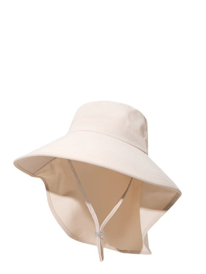 Women Summer Solid Large Brim Neck Guard Sunproof Hat WE1005