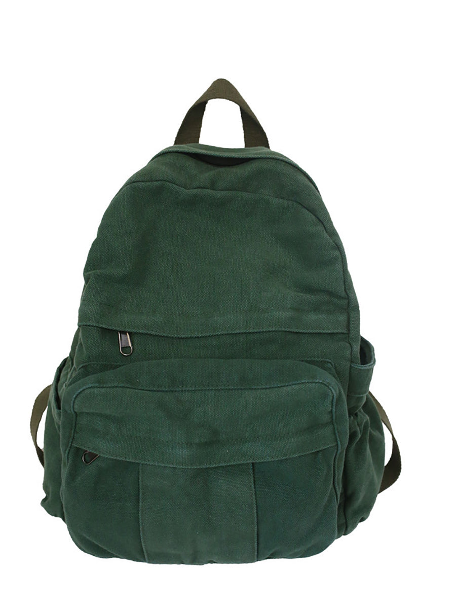 Women Casual Solid Canvas Large Capacity Backpack AT1030