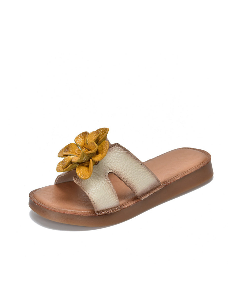 Hausschuhe Echte Blume Damen Casual Leder