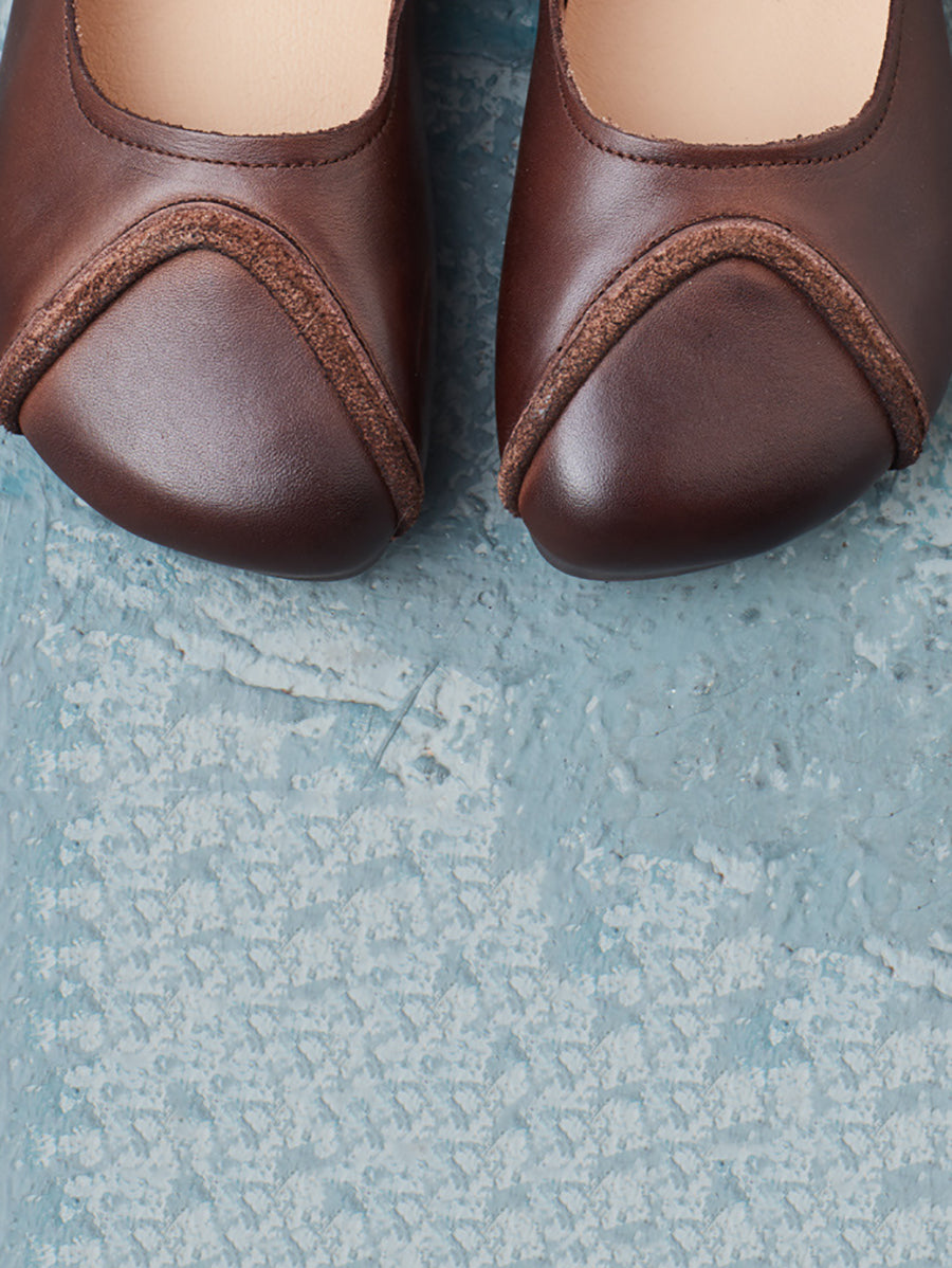 Frauen Sommer Vintage Leder Gespleißt Weiche Schuhe ZZ1038