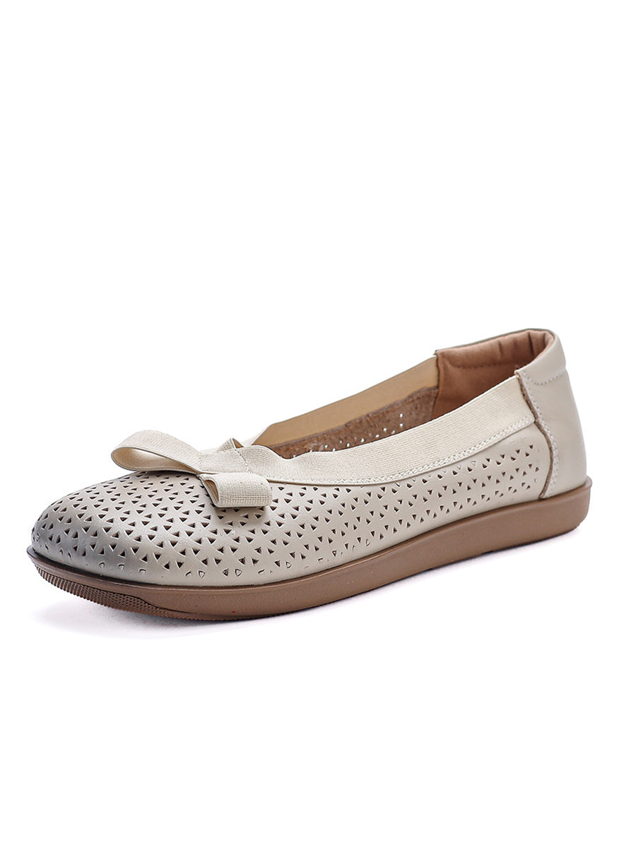 Genuine Leather Women Shoes Casual Soft Flat