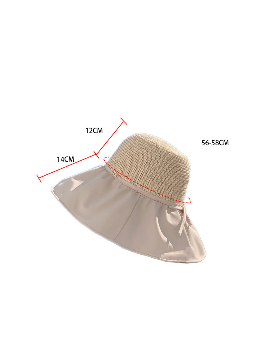 Women Summer Fashion Spliced Solid Sunproof Hat CC011