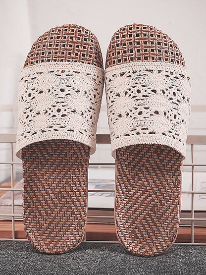 Women Summer Rattan Weaving Indoor Slippers BN1024