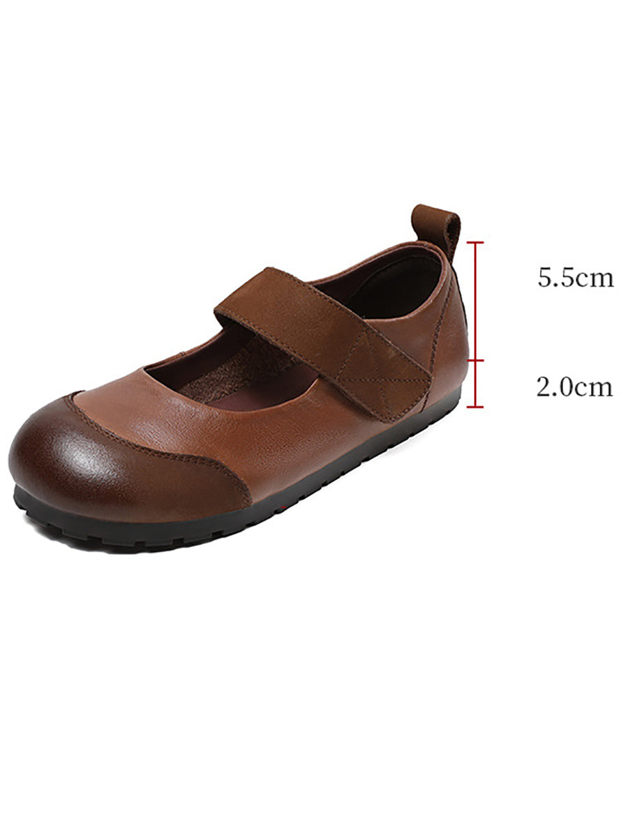 Chaussures plates d'été en cuir souple et solide pour femmes QW1020