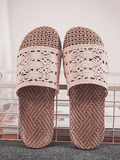 Women Summer Rattan Weaving Indoor Slippers ZZ1011