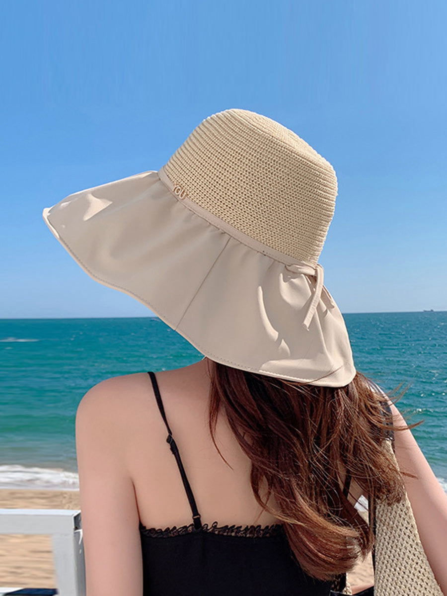 Chapeau de soleil uni épissé à la mode d'été pour femmes CC011