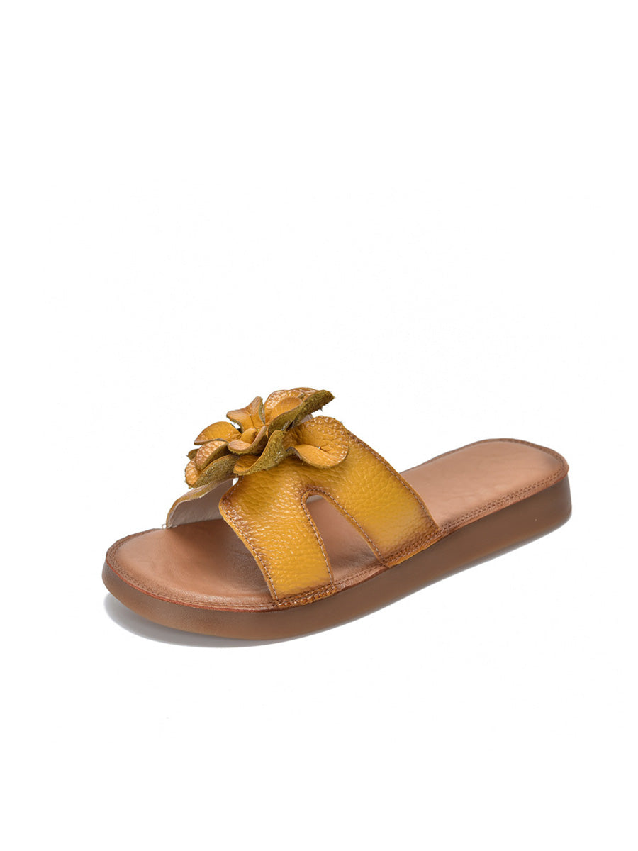 Hausschuhe Echte Blume Damen Casual Leder