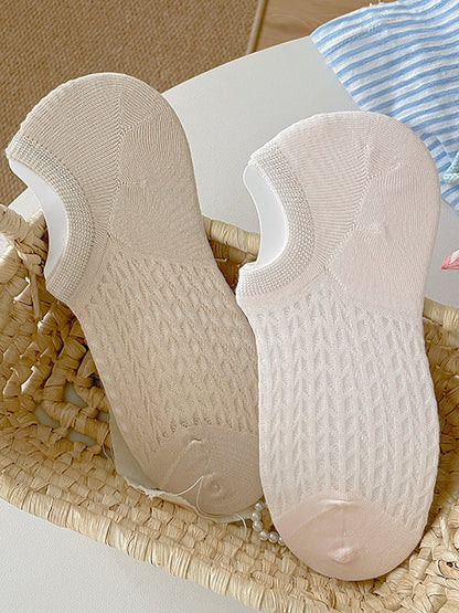 5 Pairs Women Summer Solid Cotton Short Socks RR1008