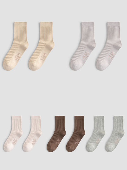 5 Pairs Women Soft Casual Cotton Socks BA1079