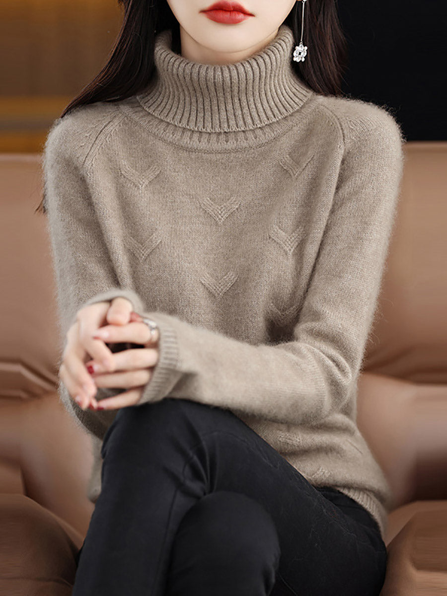 Women Autumn Turtleneck Wool Warm Knit Sweater AX1032