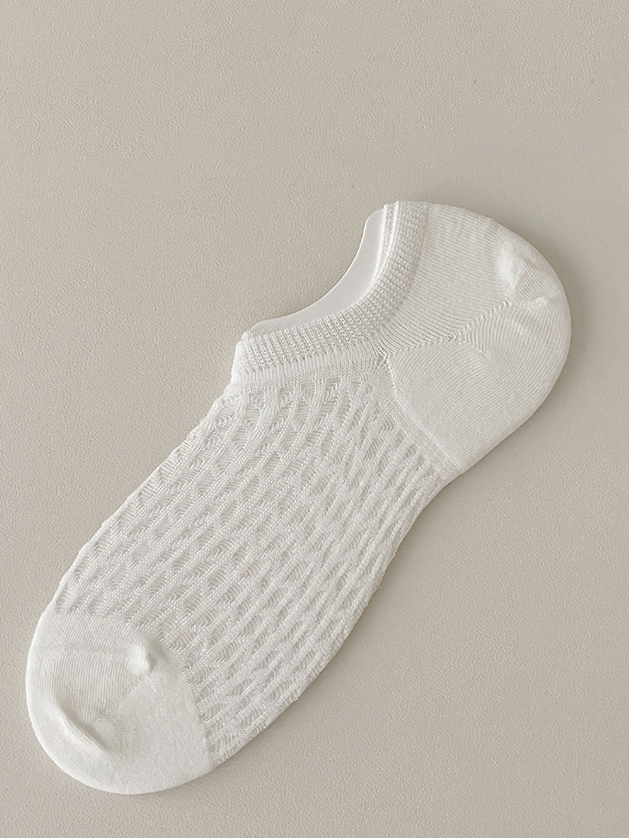 Lot de 5 paires de chaussettes courtes d'été en coton uni pour femmes RR1008