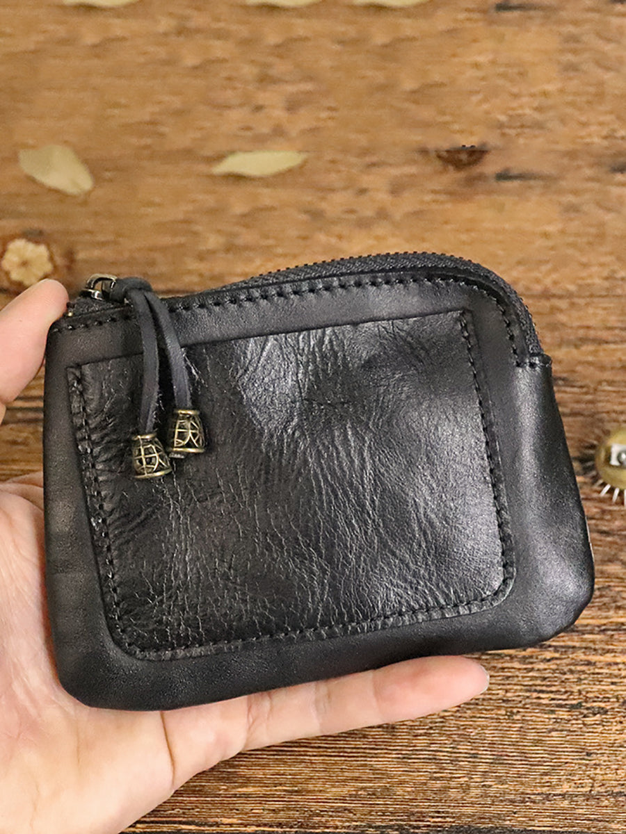 Leather Genuine Square Coin Women Purse Casual