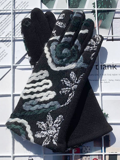 Women Winter Ethnic Warm Outdoor Gloves AT1095