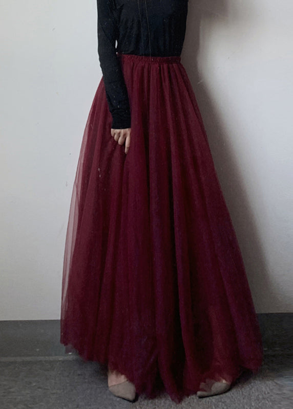 Elastic Mulberry Waist Modern Tulle Maxi Skirt