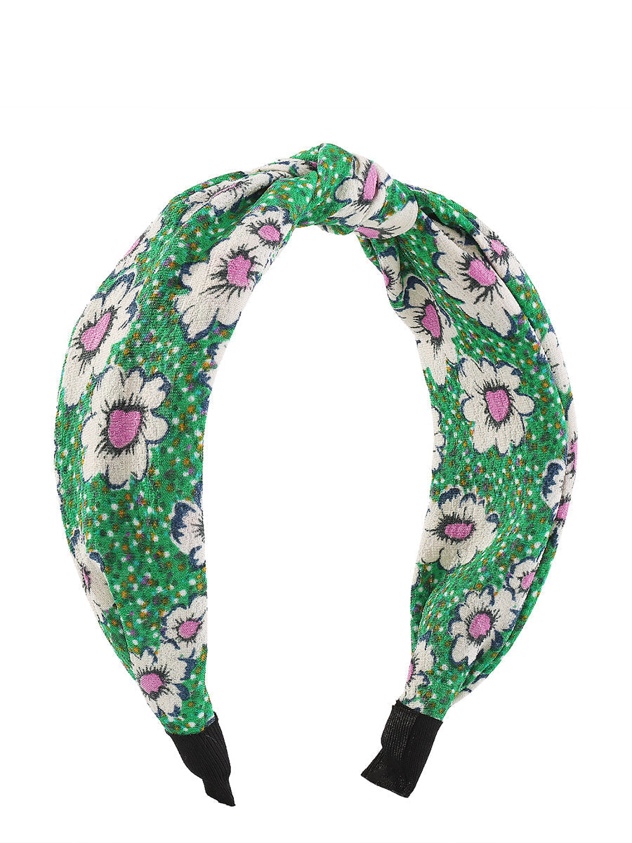 Women Artsy Floral Print Knot Hair Band KL1013