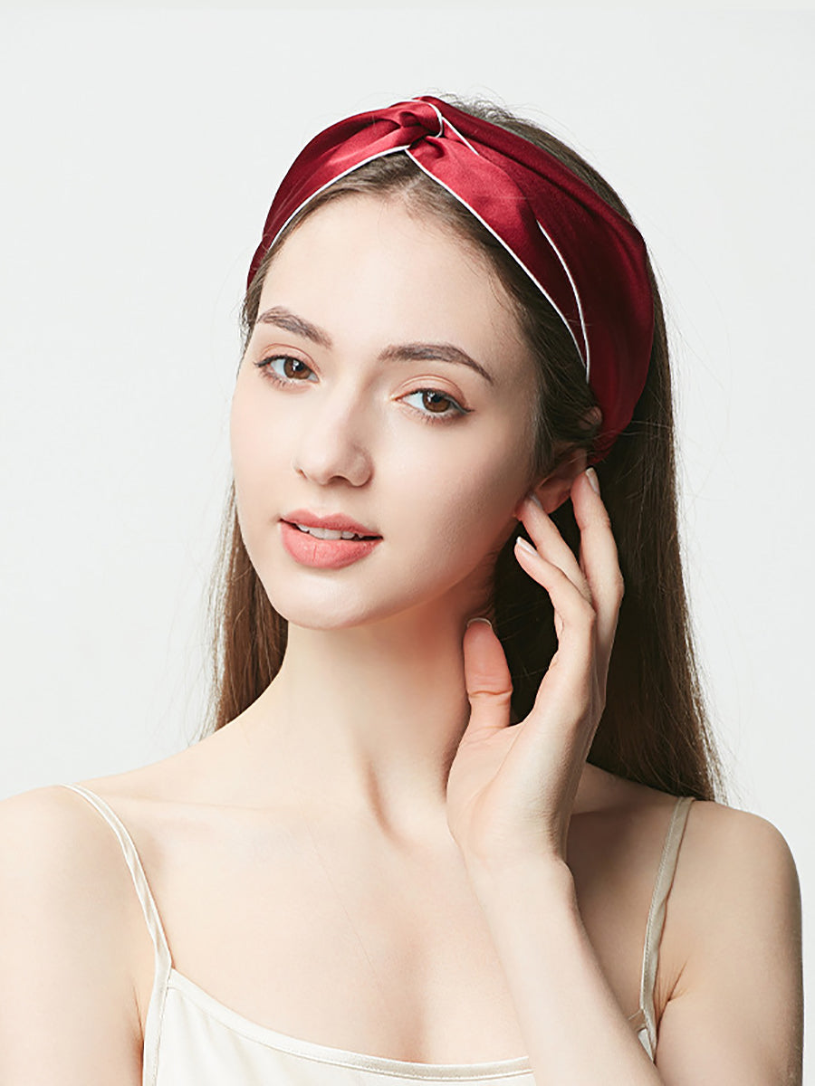 Bandeau à cheveux en soie unie Artsy pour femme SC1057 