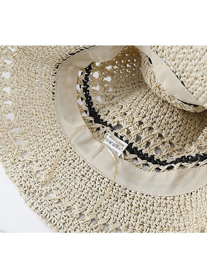 Women Casual Stripe Straw Weave Sunproof Hat CX021