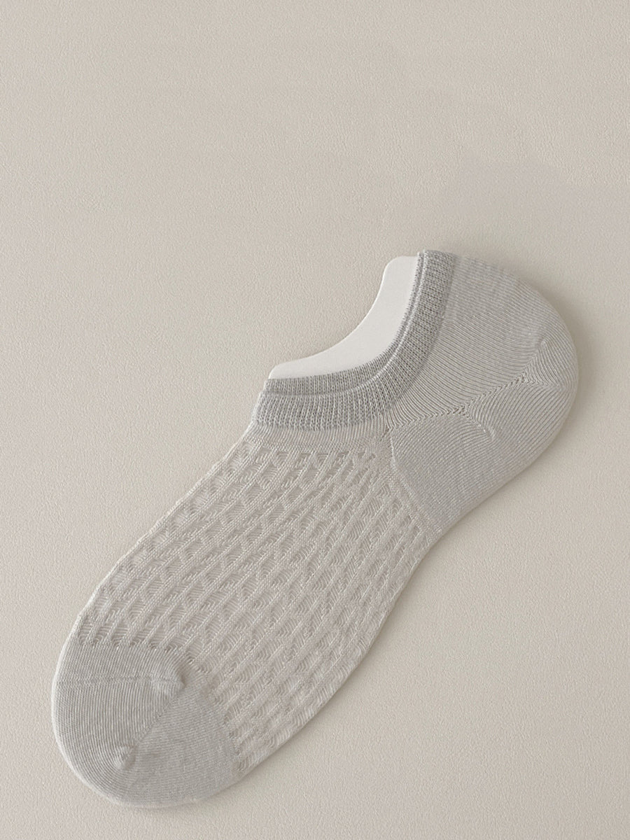 Lot de 5 paires de chaussettes courtes d'été en coton uni pour femmes RR1008