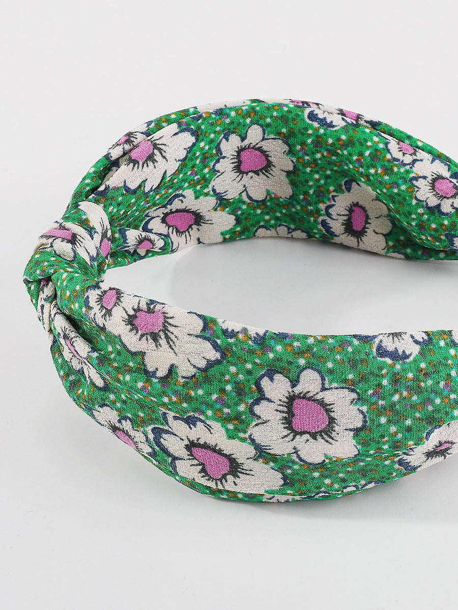 Women Artsy Floral Print Knot Hair Band KL1013