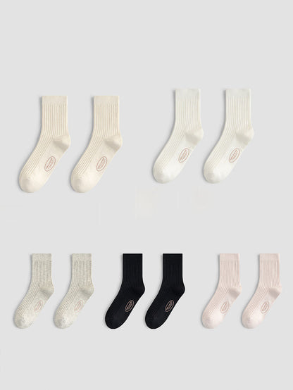 5 Pairs Women Soft Casual Cotton Socks BA1079