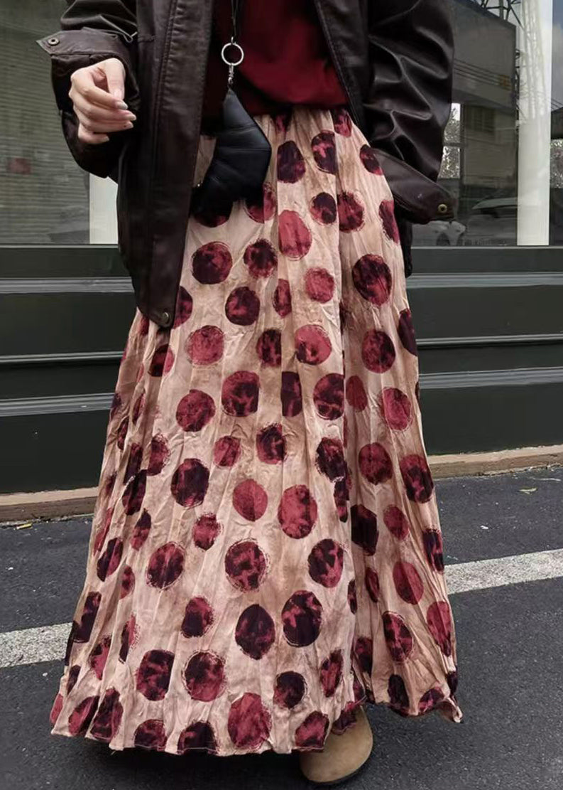 Taille Elastische Röcke Druck Baumwolle Rosa Sommer 