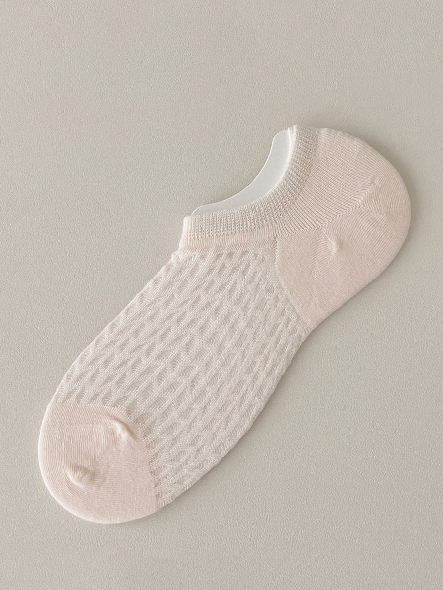 Lot de 5 paires de chaussettes courtes d'été en coton uni pour femmes RR1008