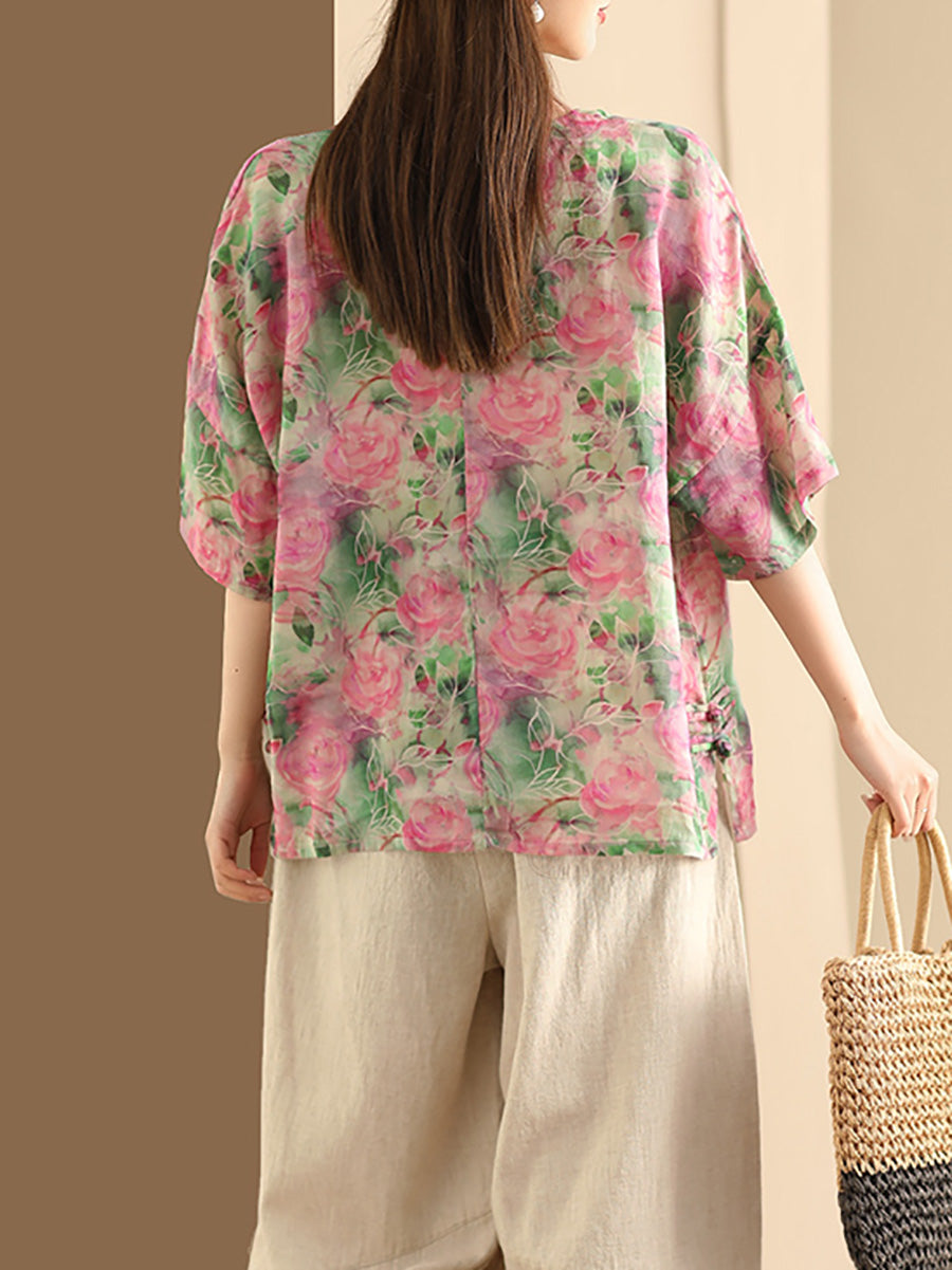 Pull-over d'été à imprimé floral pour femme KL1016