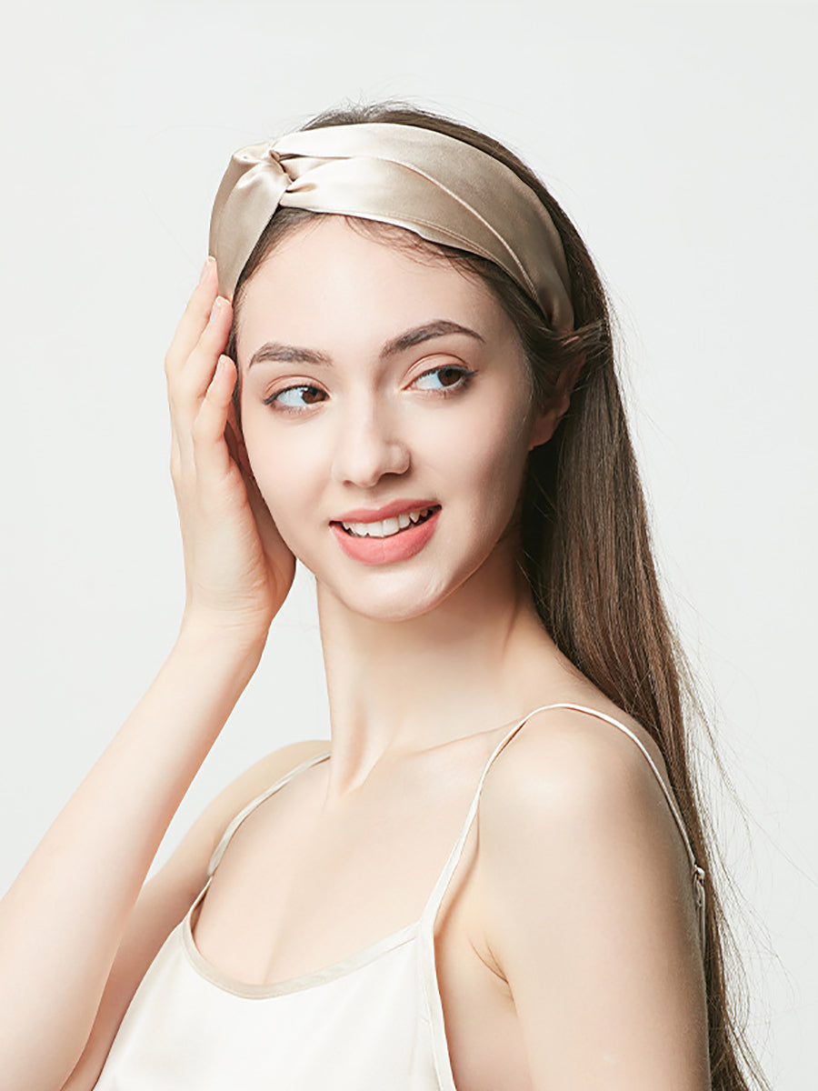 Bandeau à cheveux en soie unie Artsy pour femme SC1057 