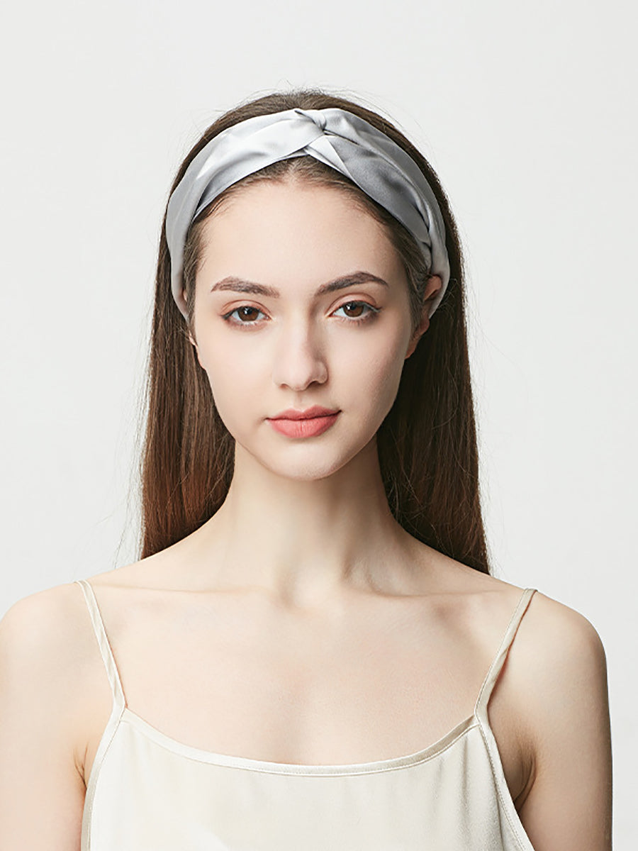 Bandeau à cheveux en soie unie Artsy pour femme SC1057 