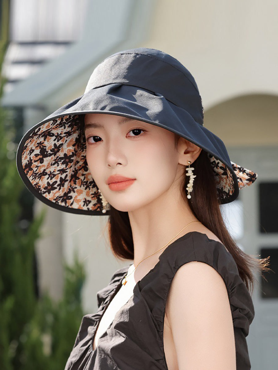 Floral Summer Sunproof Bowknot Women Artsy Hat