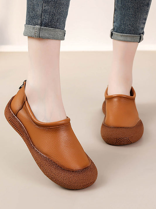 Women Autumn Casual Soft Leather Flat Shoes AS1007