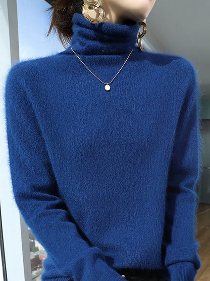 Women Autumn Turtleneck Wool Soft Warm Knit Sweater AV1029