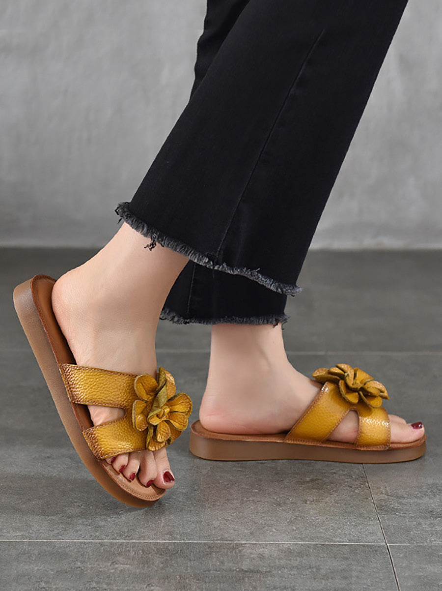 Hausschuhe Echte Blume Damen Casual Leder