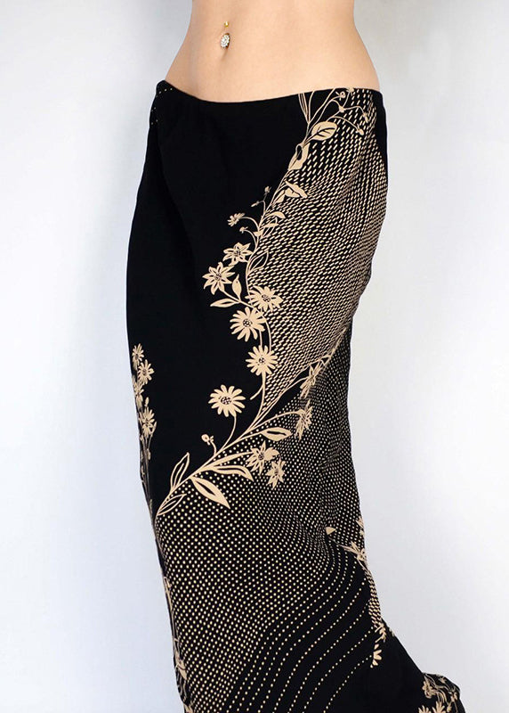 Kunst Niedrige Taille Röcke Drucken Frühling Urlaub Schwarz 