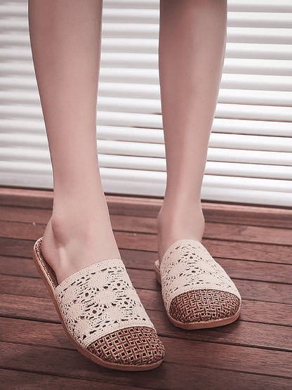 Women Summer Rattan Weaving Indoor Slippers BN1024