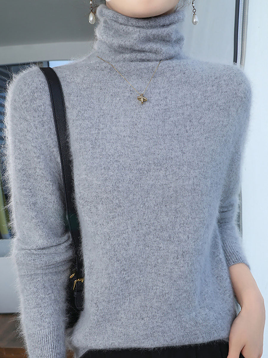 Women Autumn Turtleneck Wool Soft Warm Knit Sweater AV1029