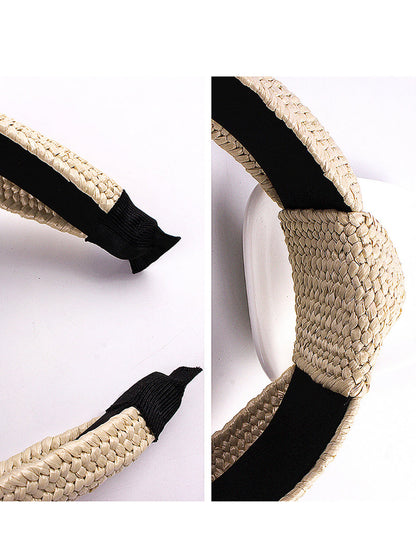 Casual Knot Straw Woven Hair Band - 4 Pieces AT1073