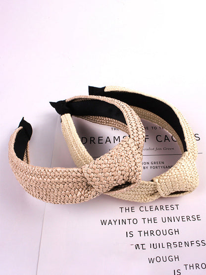 Casual Knot Straw Woven Hair Band - 4 Pieces AT1073