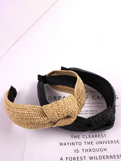 Casual Knot Straw Woven Hair Band - 4 Pieces AT1073