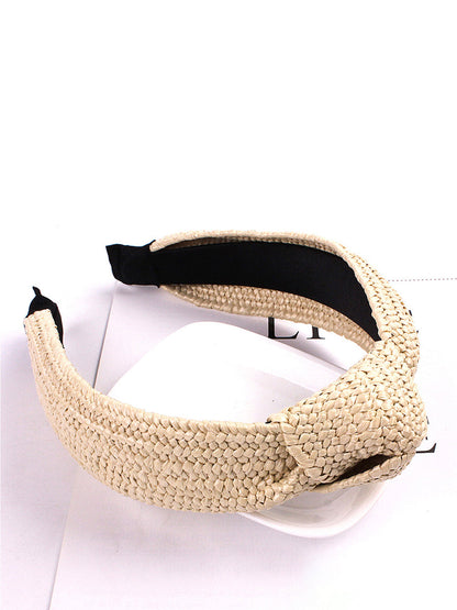 Casual Knot Straw Woven Hair Band - 4 Pieces AT1073