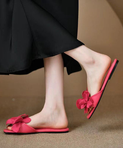 2024 French New Rose Petal Open Toe Slide Sandals OI022