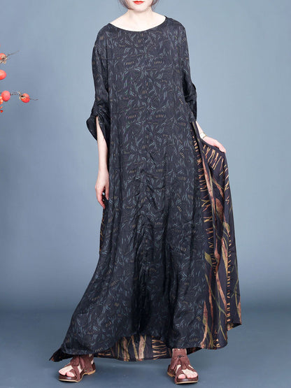 Women Artsy Floral Spliced Spring Maxi Dress CO1005