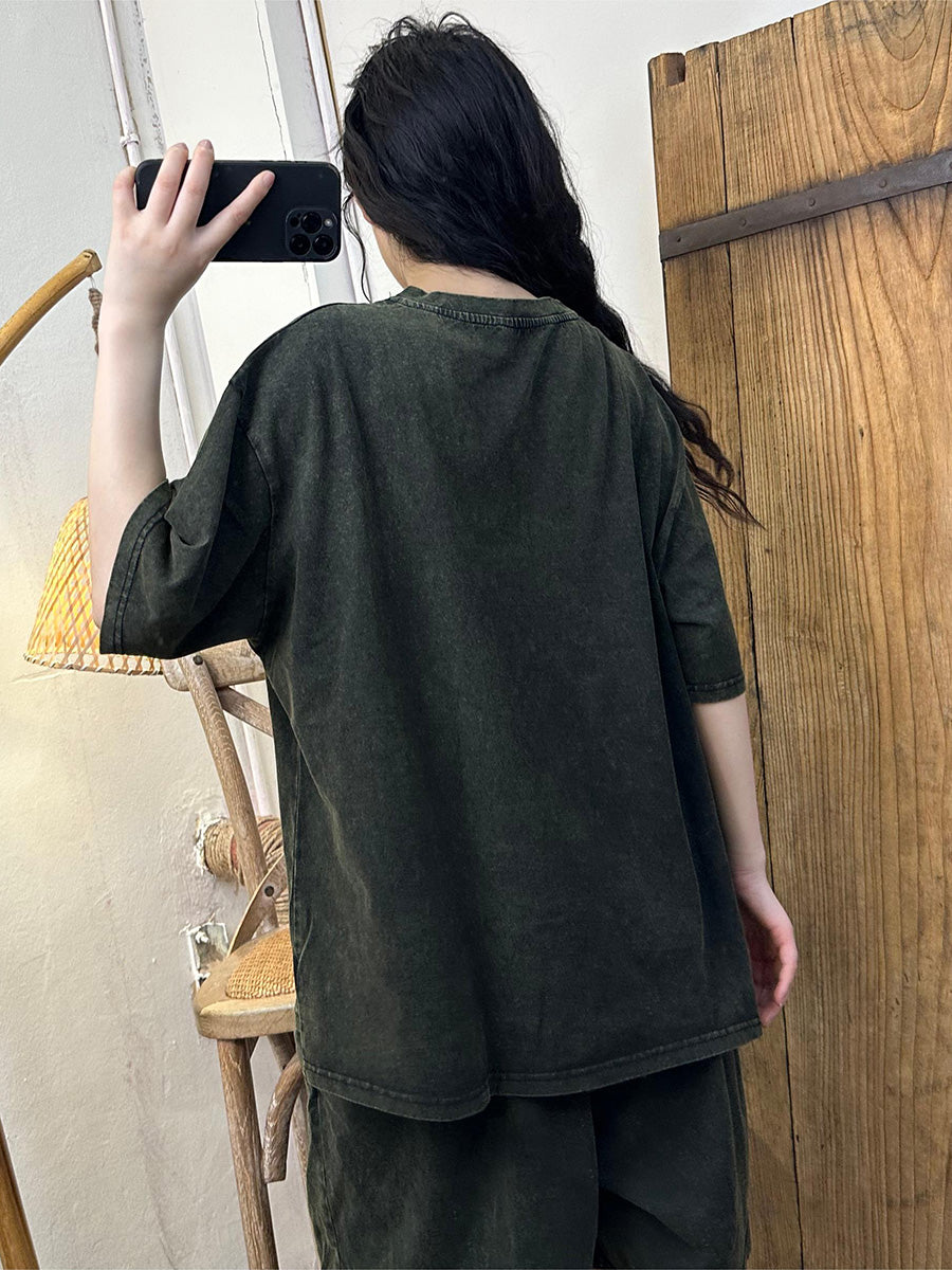 Women Casual Print Summer Worn Loose Cotton Shirt PA1016