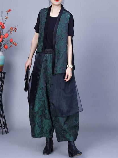 Women Vintage Flower Print Spring Loose Harem Pants FA247