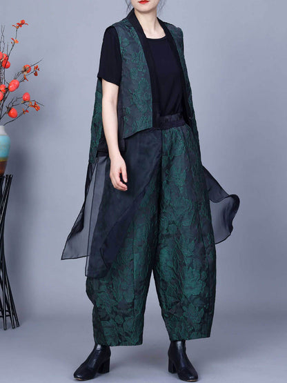 Women Vintage Flower Print Spring Loose Harem Pants FA247