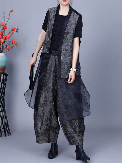 Women Vintage Flower Print Spring Loose Harem Pants FA247