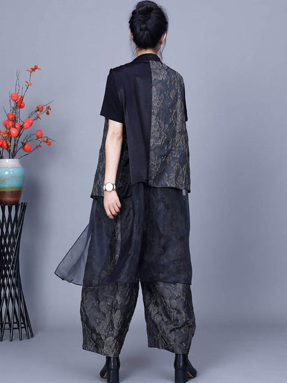 Women Vintage Flower Print Spring Loose Harem Pants FA247